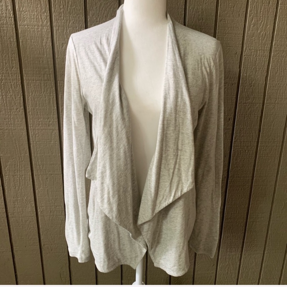 J Crew Gray Cotton Lightweight Waterfall Cardigan Size Small